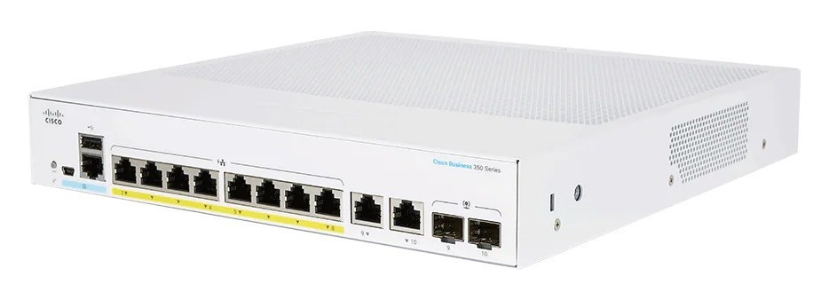 Cisco switch CBS250-8P-E-2G, 8xGbE RJ45, 2xRJ45/SFP combo, fanless, PoE+, 67W - REFRESH