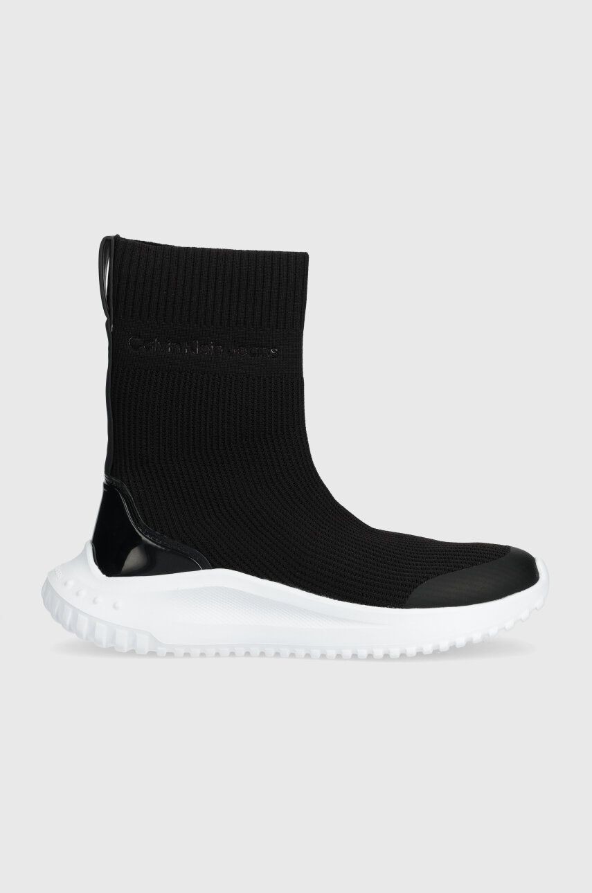 Tenisky Calvin Klein Jeans EVA RUNNER SOCK KNIT WN čierna farba, YW0YW01204