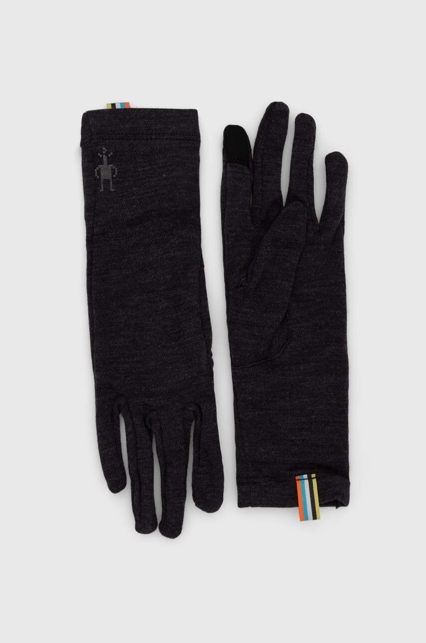 Rukavice Smartwool Thermal Merino čierna farba