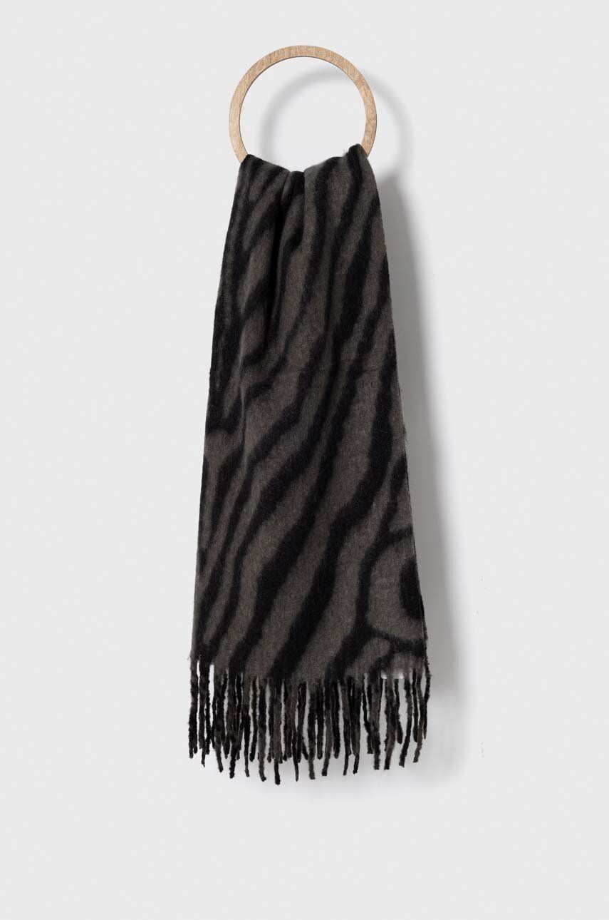 Šál Answear Lab dámsky, šedá farba, vzorovaný