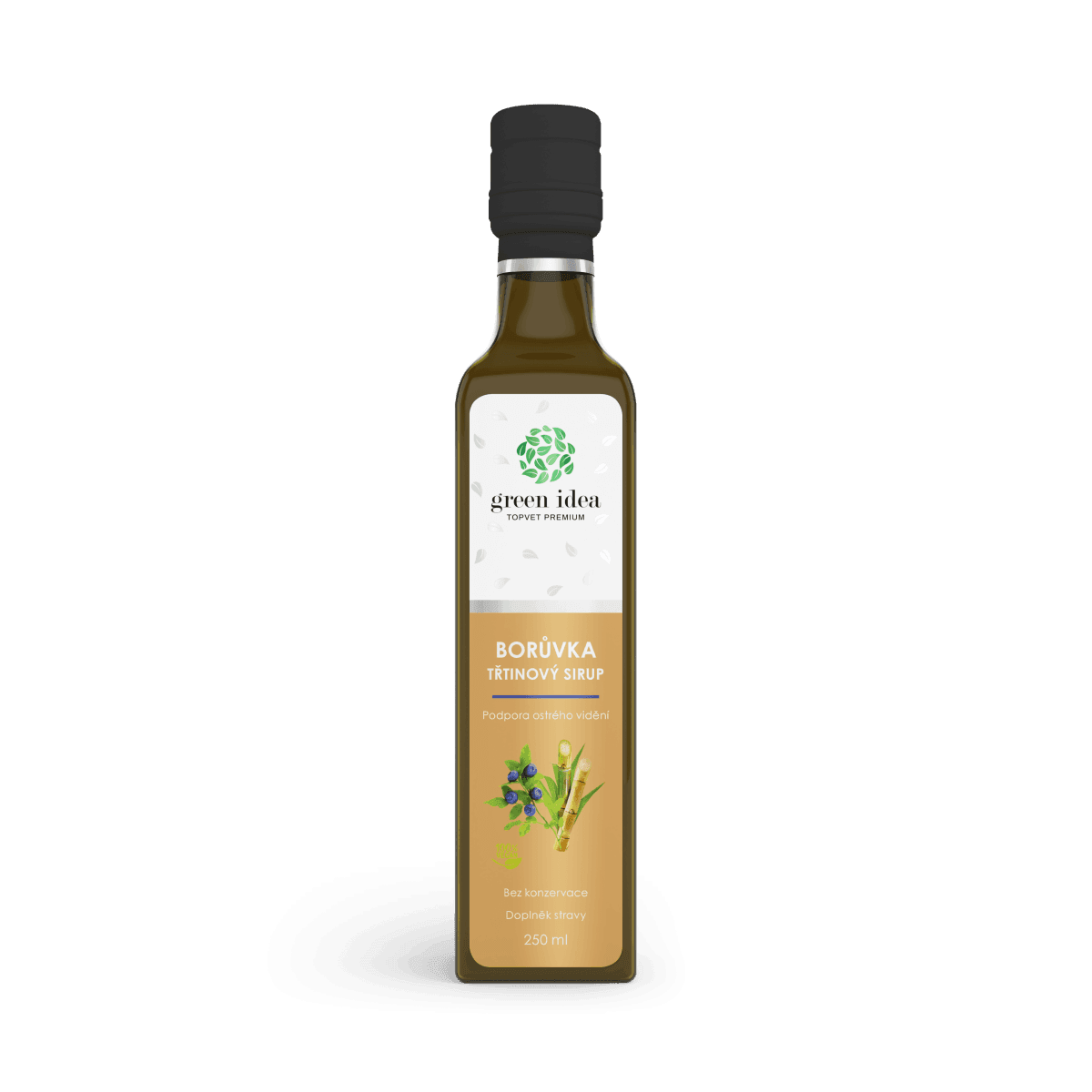 TOPVET GREEN IDEA Čučoriedka sirup - trstinový 250 ml 250 ml