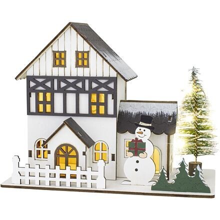 RETLUX Domček v zime 18 cm 7 LED