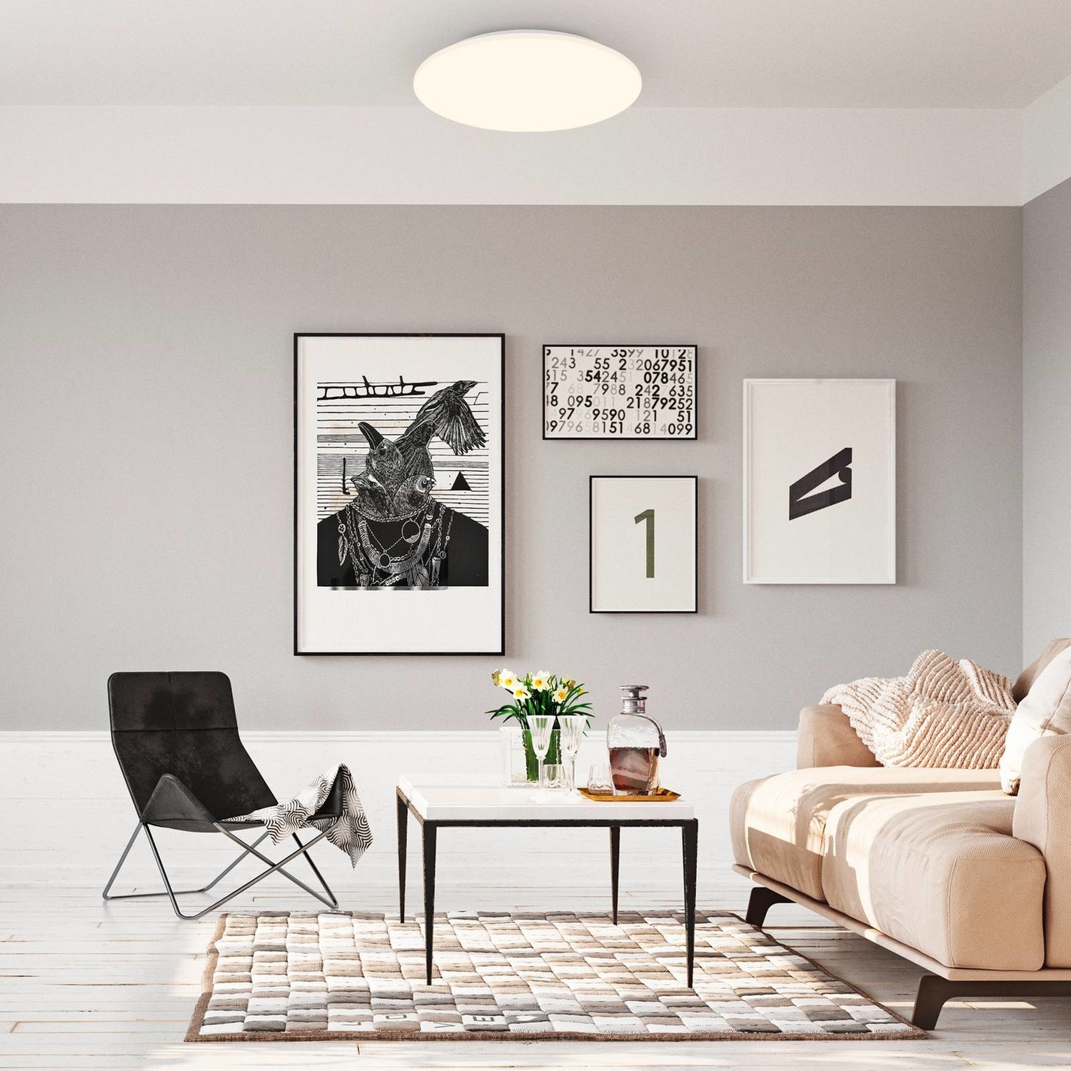 Stropné LED svetlo 3897 so snímačom, Ø 35 cm