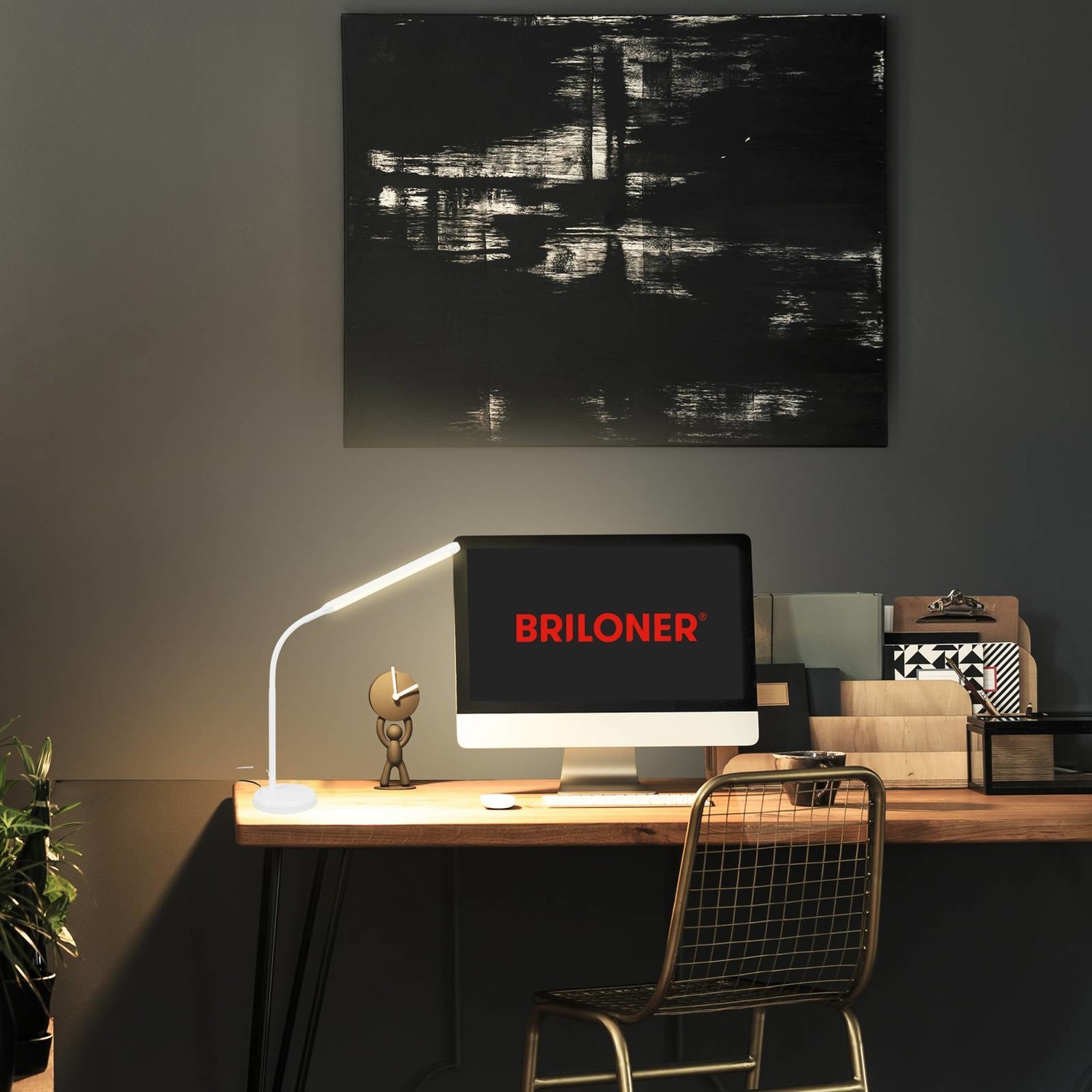 Stolová LED lampa 7472 dotykový stmievač, biela