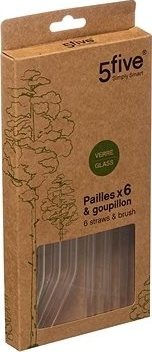 5Five súprava slamiek sklo 6 ks