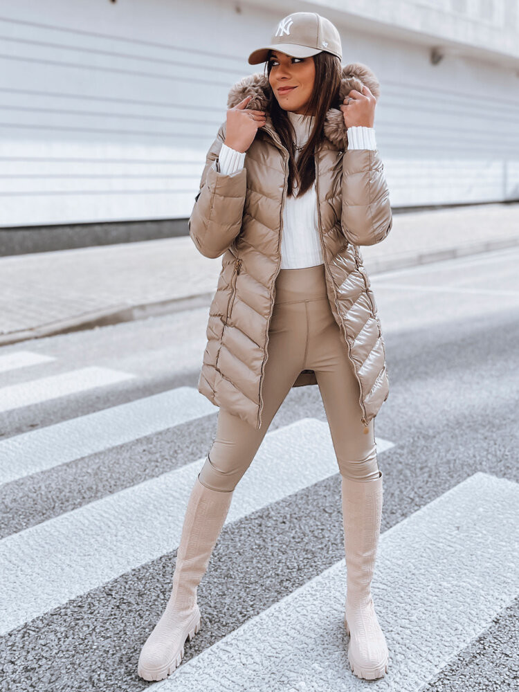 CRYSTAL women's quilted jacket beige Dstreet