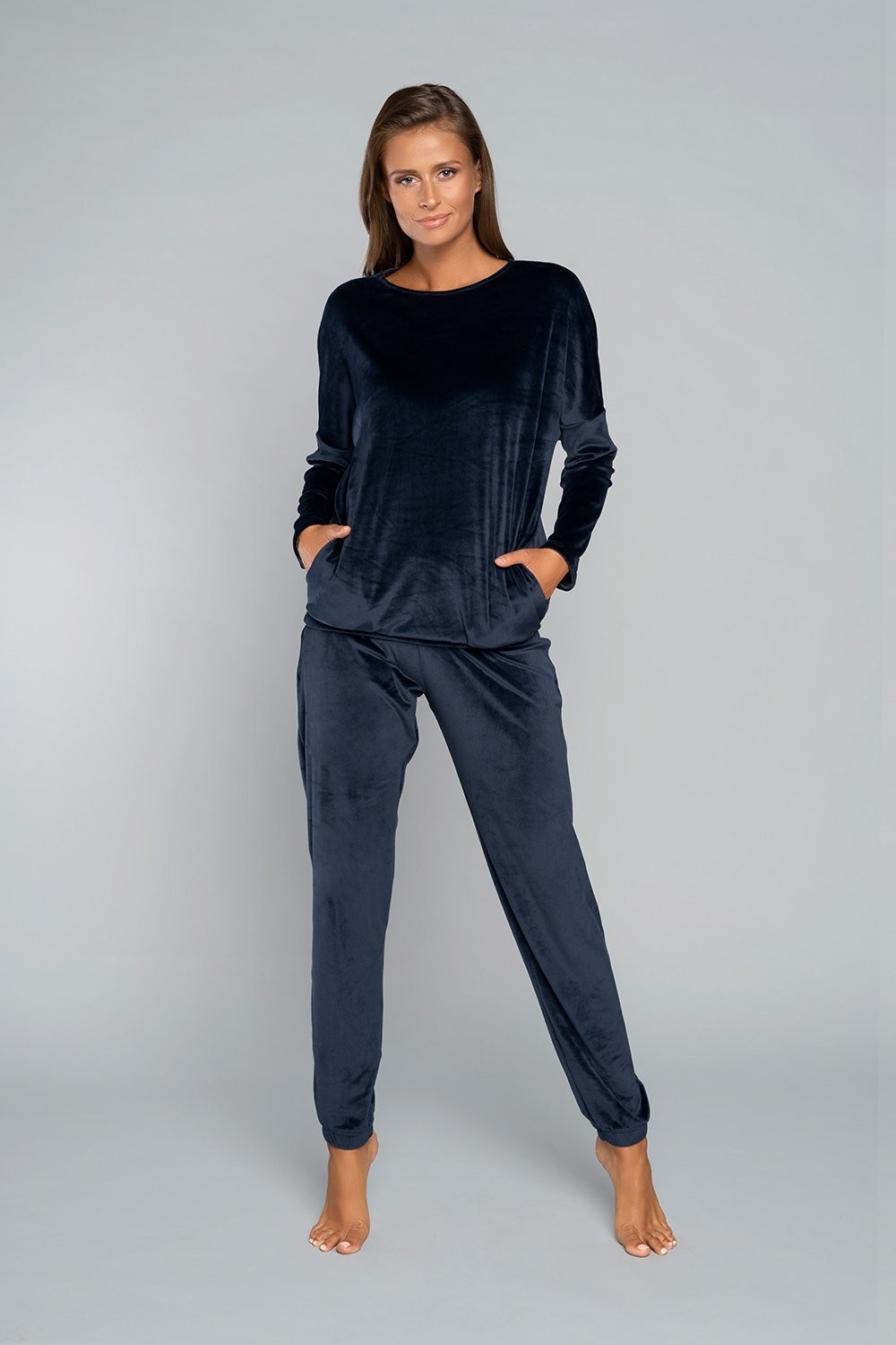 Women's Juga set, long sleeves, long trousers - dark blue
