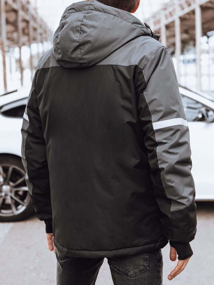Men's winter ski jacket, dark grey, Dstreet