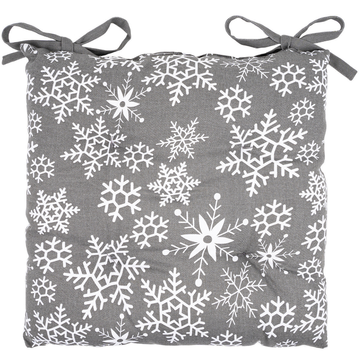 Vianočný sedák Vločka šeá, 40 x 40 cm