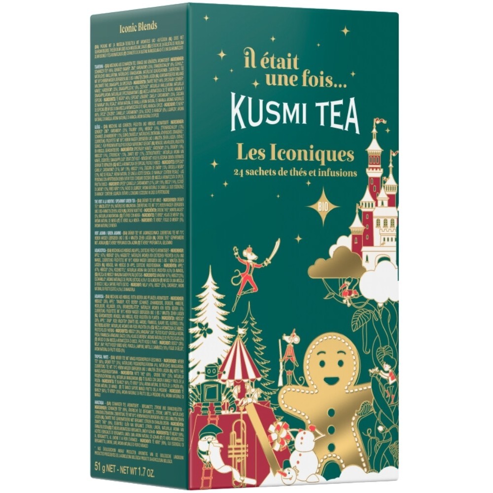 Súprava čajov ICONIC BIO 2023, 24 mušelínových sáčkov, Kusmi Tea