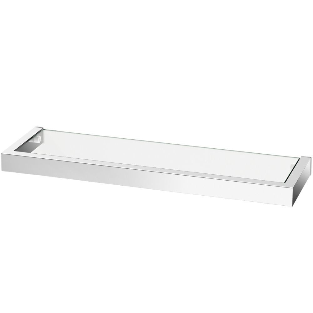Kúpeľňová polička LINEA 46 cm, lesk, nerezová oceľ/sklo, Zack