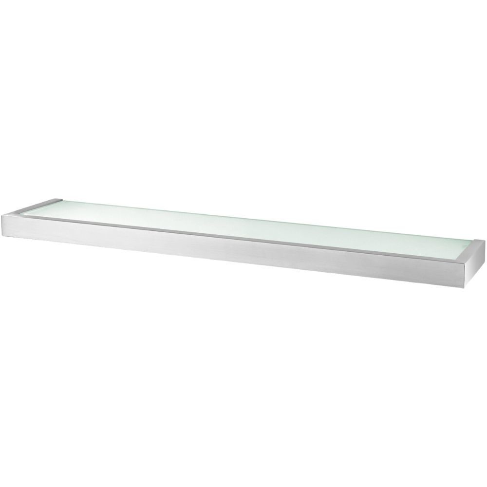 Kúpeľňová polička LINEA 61 cm, mat, nerezová oceľ/sklo, Zack