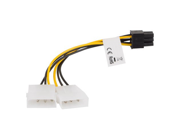 LANBERG HDD 2x Molex (M/F) 3 PIN na BTX 6 PIN PSU kábel 15cm