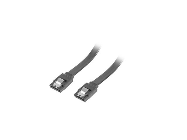 LANBERG SATA III dátový kábel (6GB/S) F/F 50cm, kovová západka, čierny
