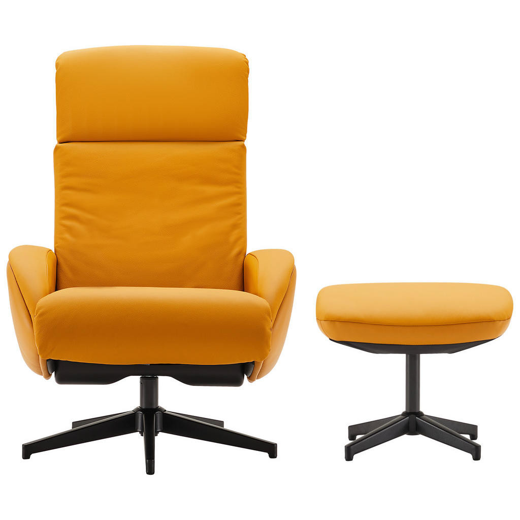 Livetastic TV KRESLO, textil, koža, žltá