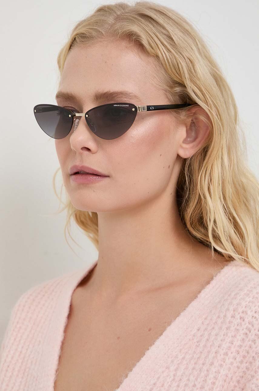 Slnečné okuliare Armani Exchange dámske, šedá farba