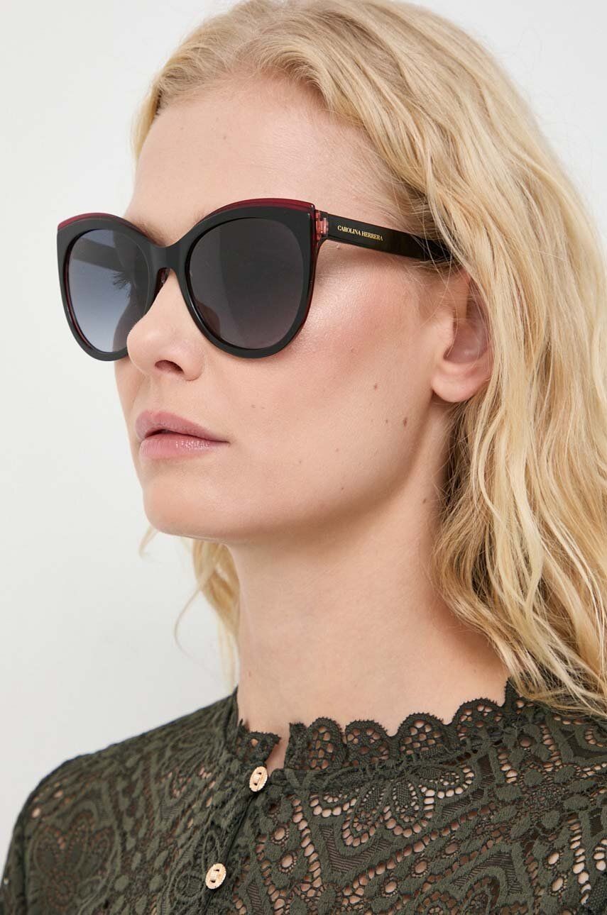 Slnečné okuliare Carolina Herrera dámske, čierna farba