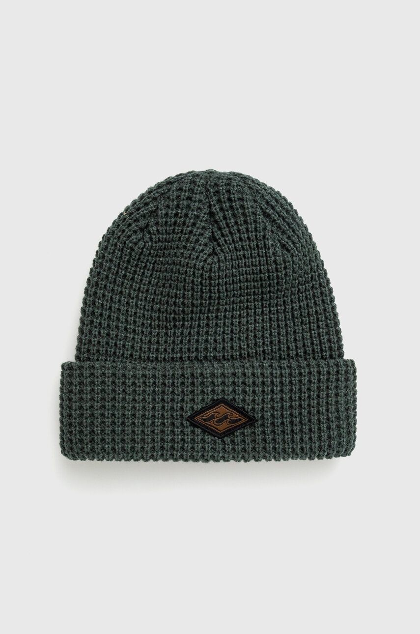 Čiapka Billabong zelená farba, z hrubej pleteniny
