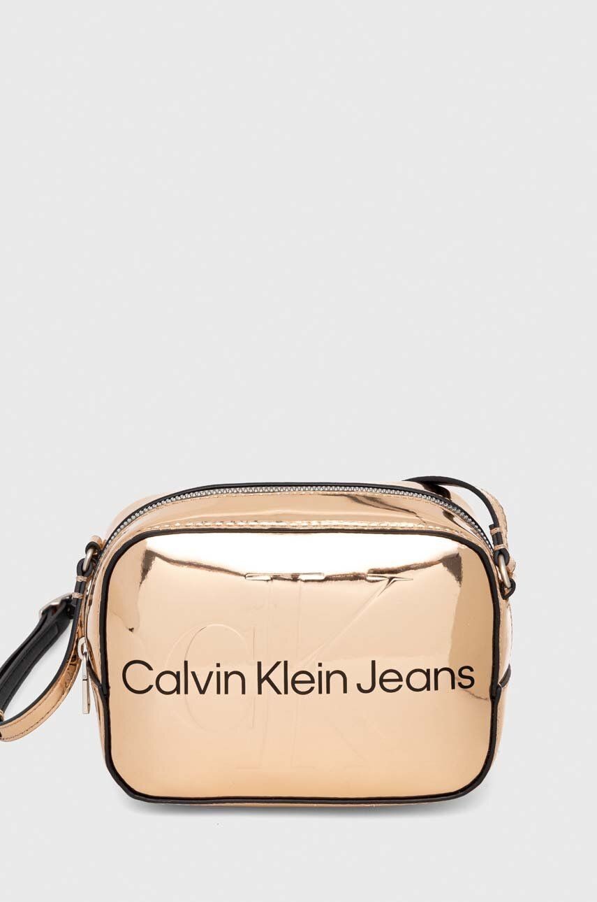 Kabelka Calvin Klein Jeans oranžová farba