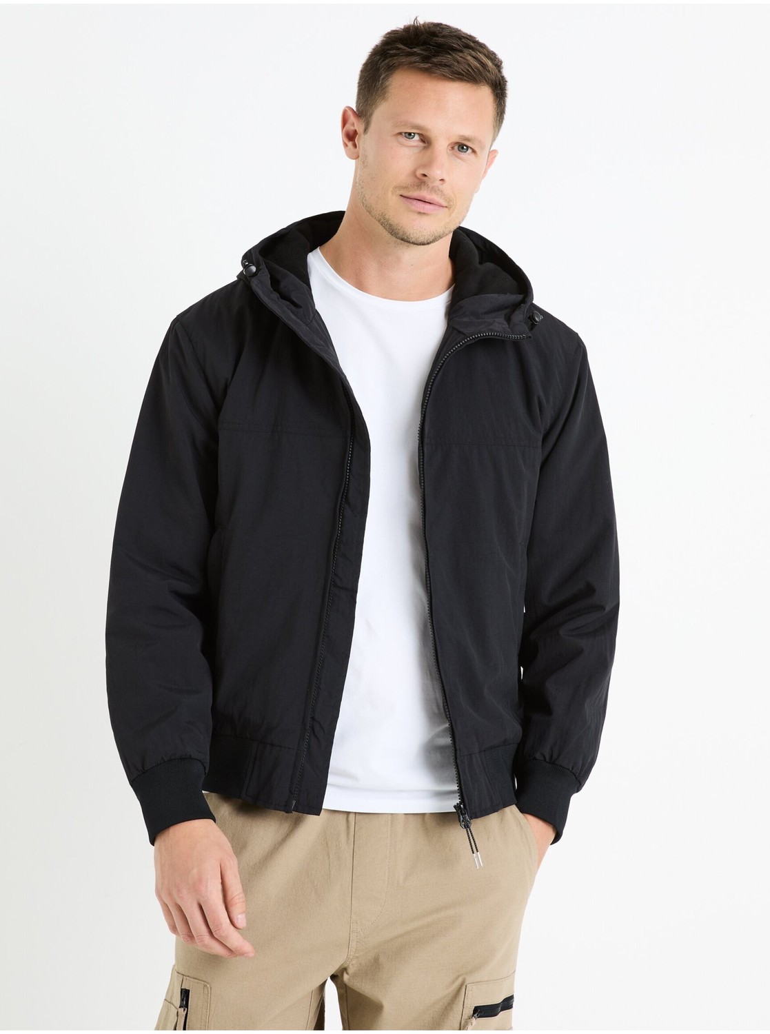 Čierna pánska bunda Celio Fuhoodie2