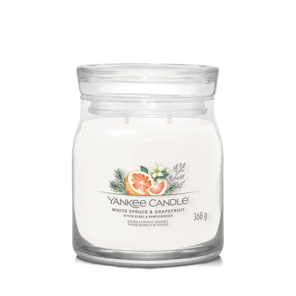 YANKEE CANDLE Signature Vonná sviečka  White Spruce & Grapefruit 368 g