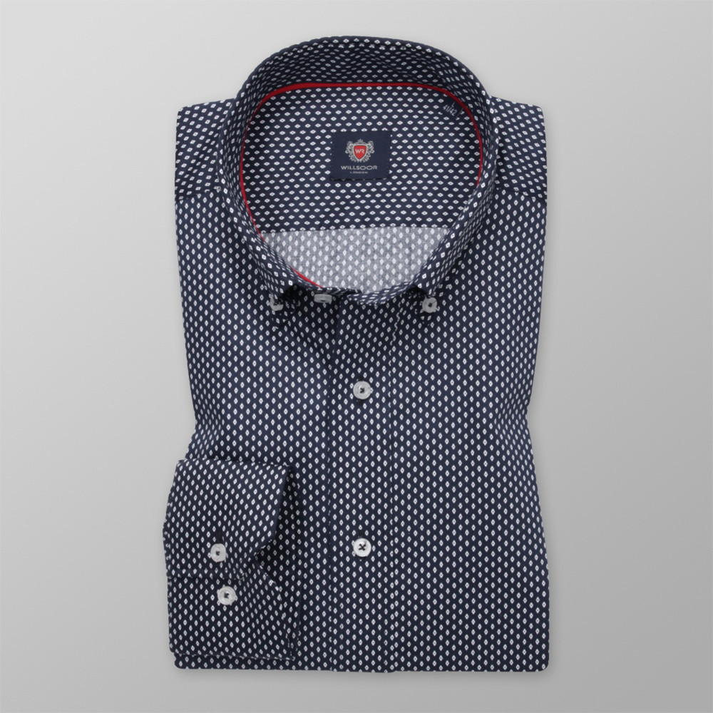 Pánska košeľa Slim Fit s jemným bielym vzorom 12354