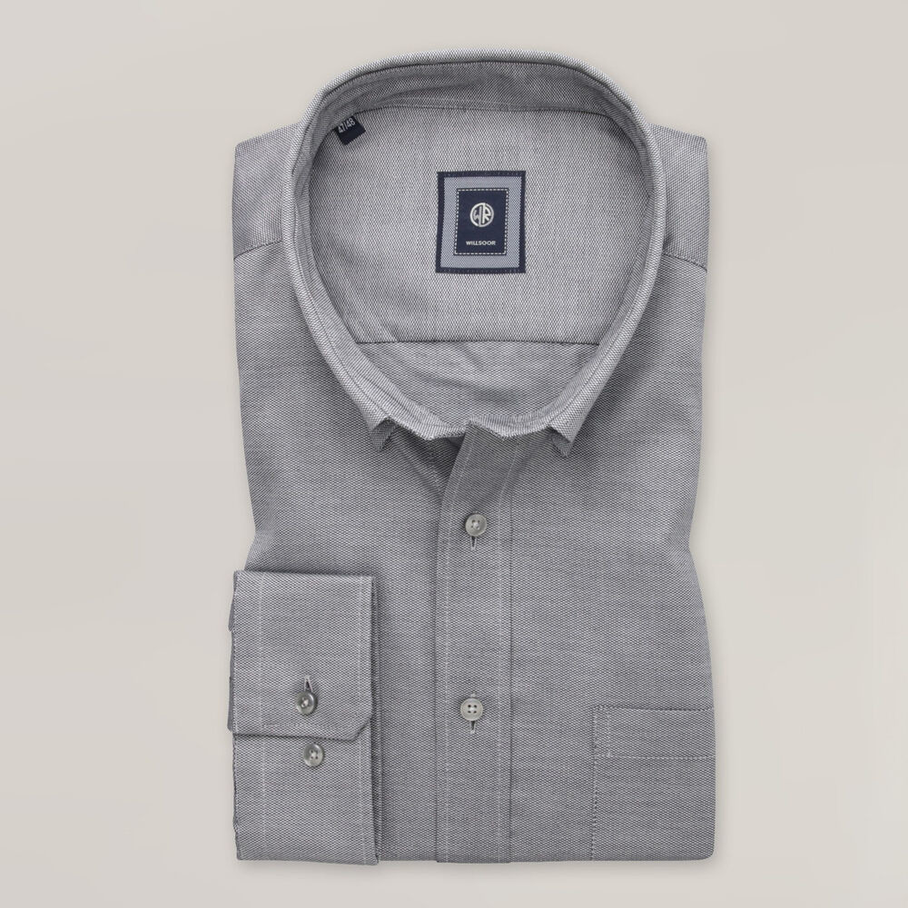 Pánska klasická zelená košeľa s golierom na gombíky 15768