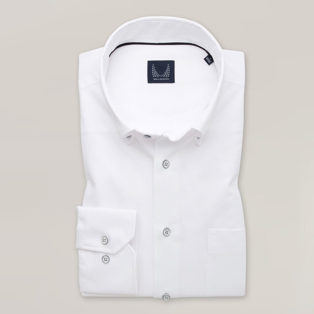 Elegantná pánska biela košeľa slim fit 15786