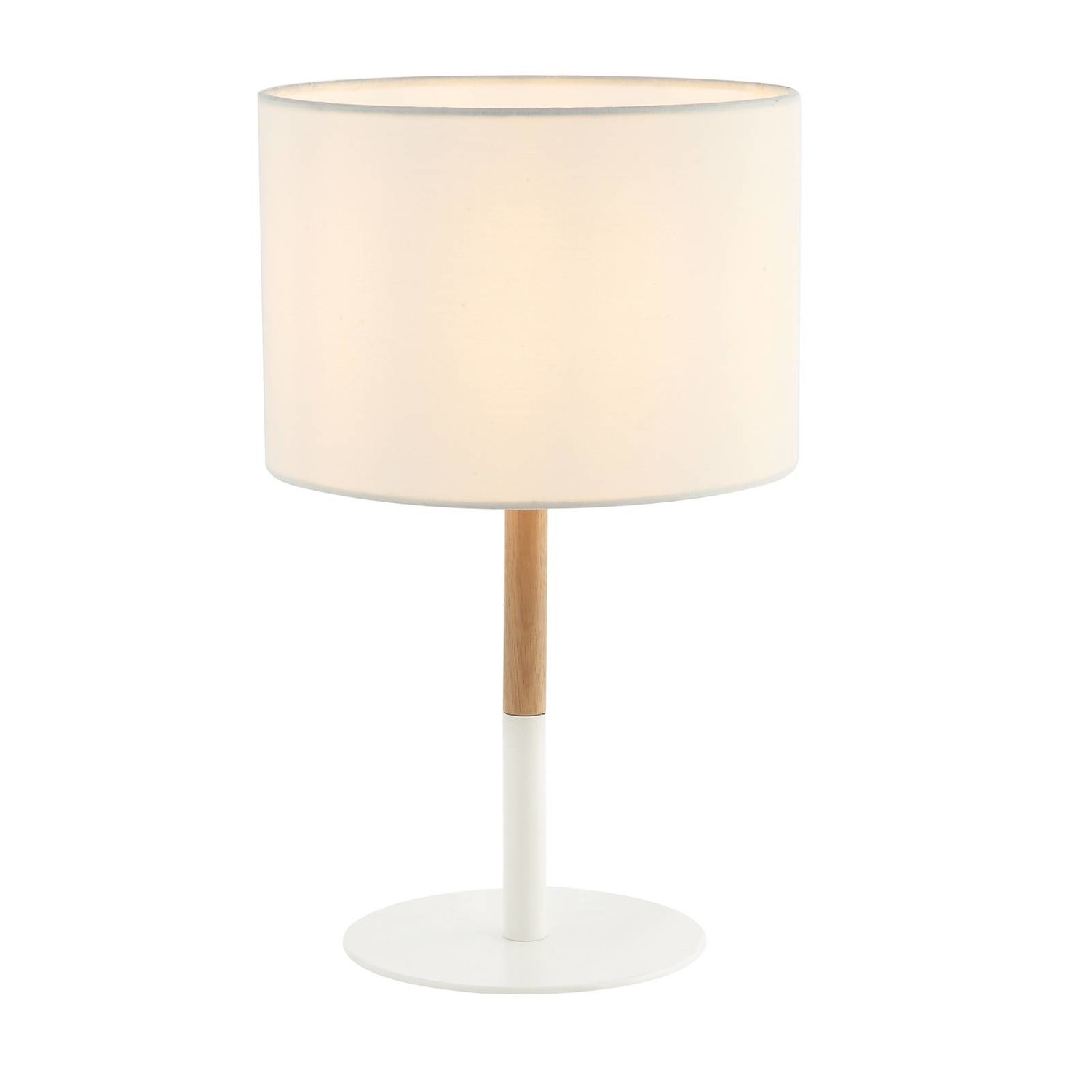 Stolová lampa 20215 kov/svetlé drevo biela