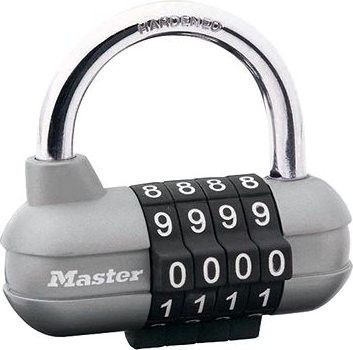 Master Lock – Kombinačný visiaci zámok horizontálny 1520EURD – Master Lock – sivý