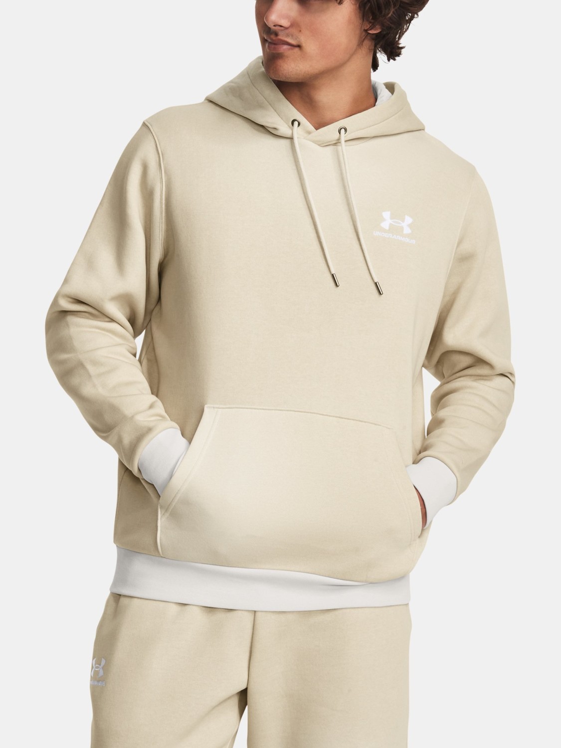 Under Armour Sweatshirt UA Essential Flc Novelty HD-BRN - Men