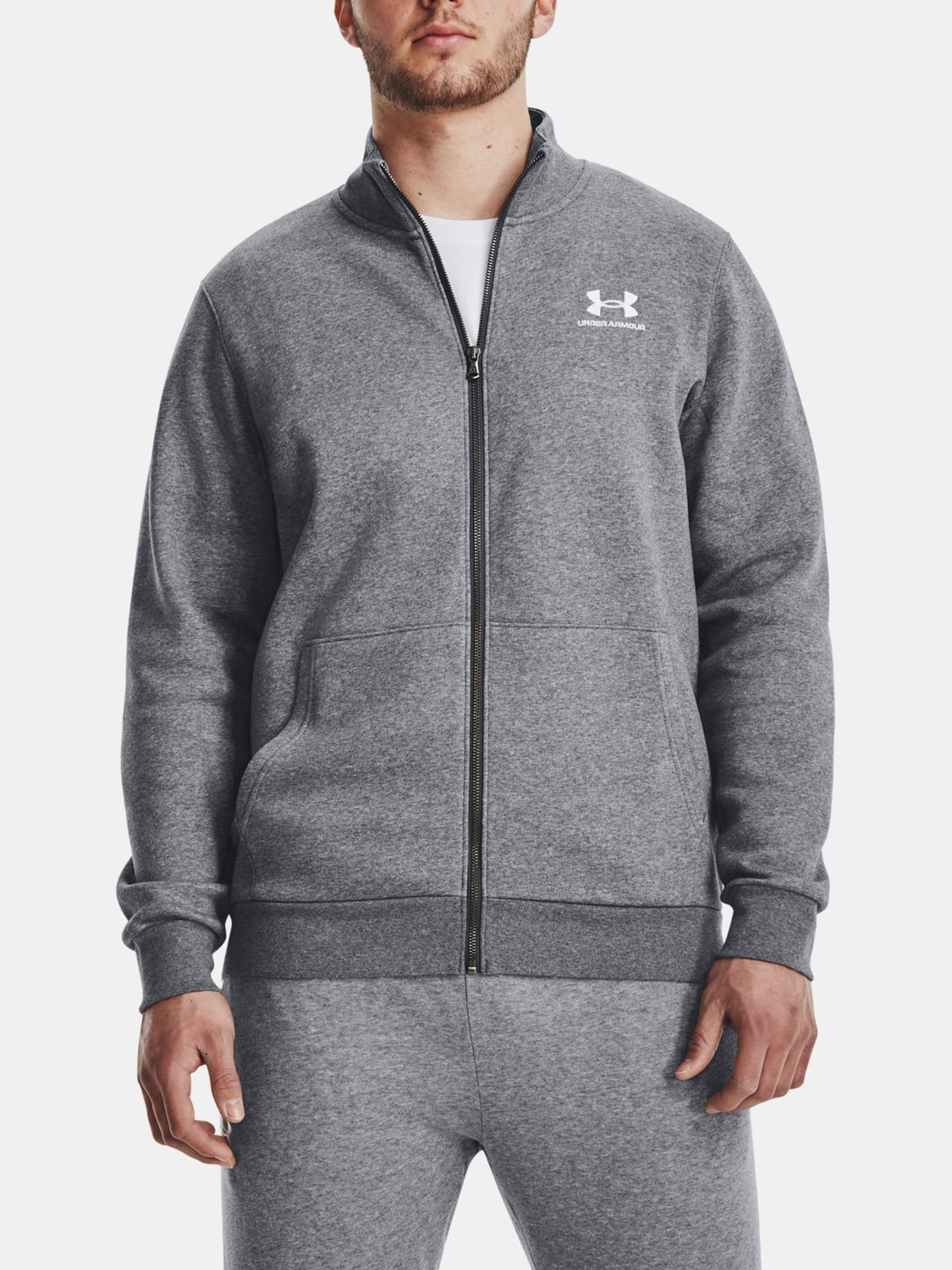 Under Armour Jacket UA Essential Flc Track Jkt-GRY - Men's