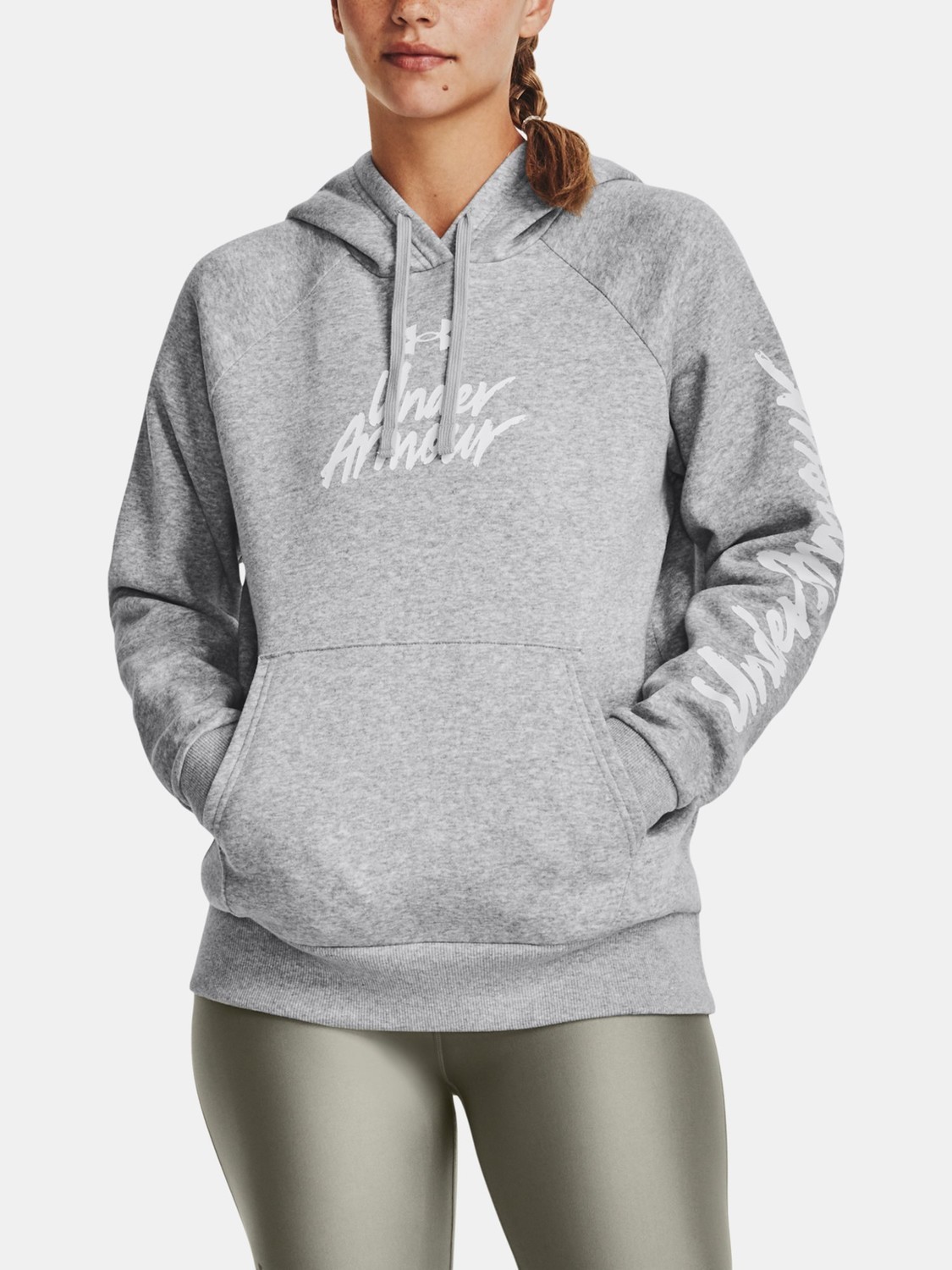 Under Armour Sweatshirt UA Rival Fleece Graphic Hdy-GRY - Women