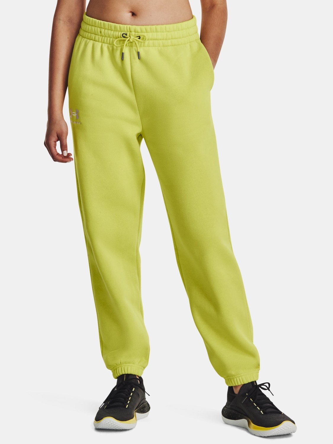 Under Armour Sweatpants Essential Fleece Joggers-YLW - Women