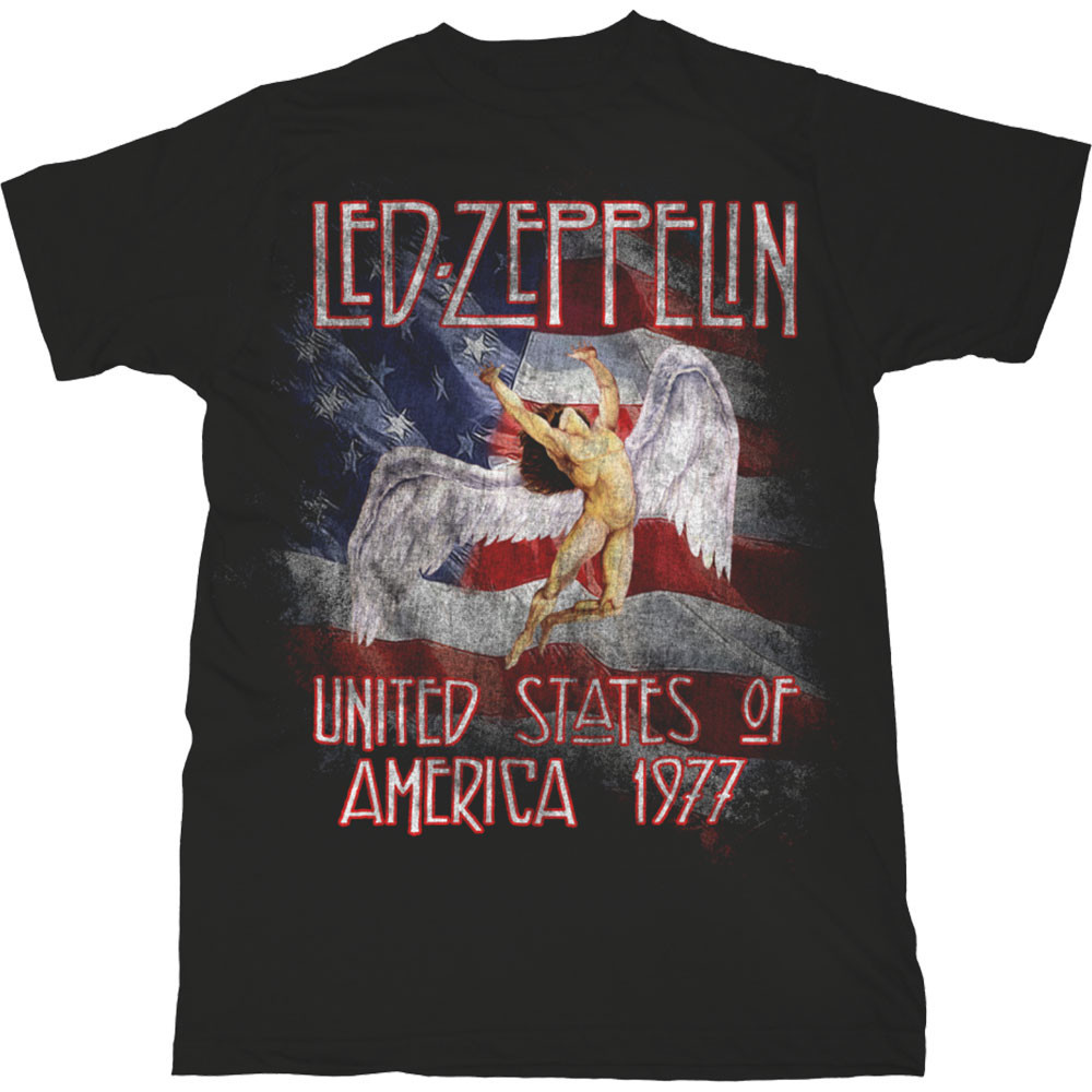 Led Zeppelin tričko Stars N' Stripes USA '77. Čierna S