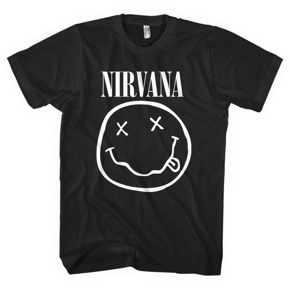 Nirvana tričko White Smiley Čierna S