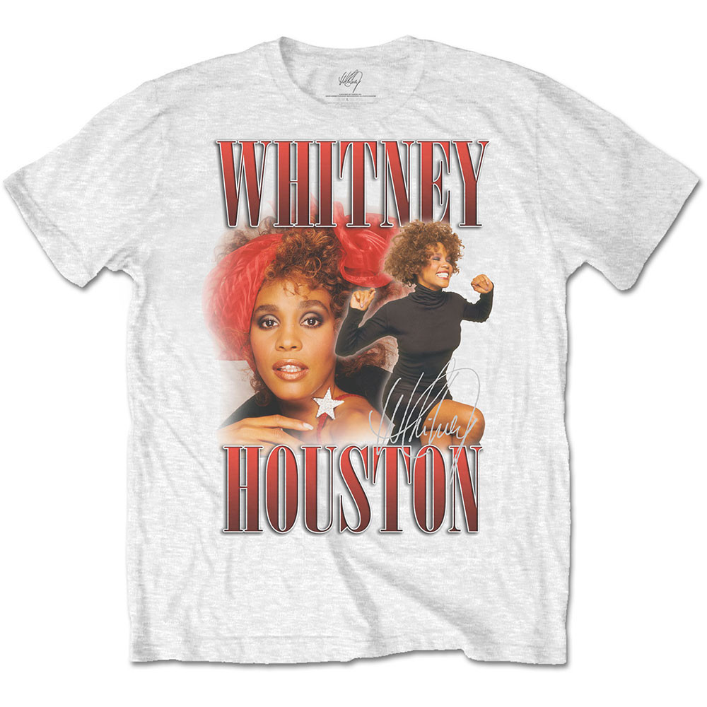 Whitney Houston tričko 90s Homage Biela S