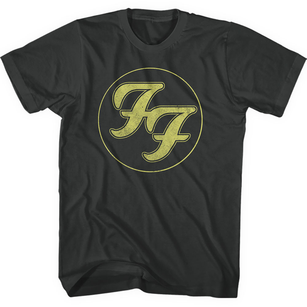 Foo Fighters tričko Gold FF Logo Čierna S
