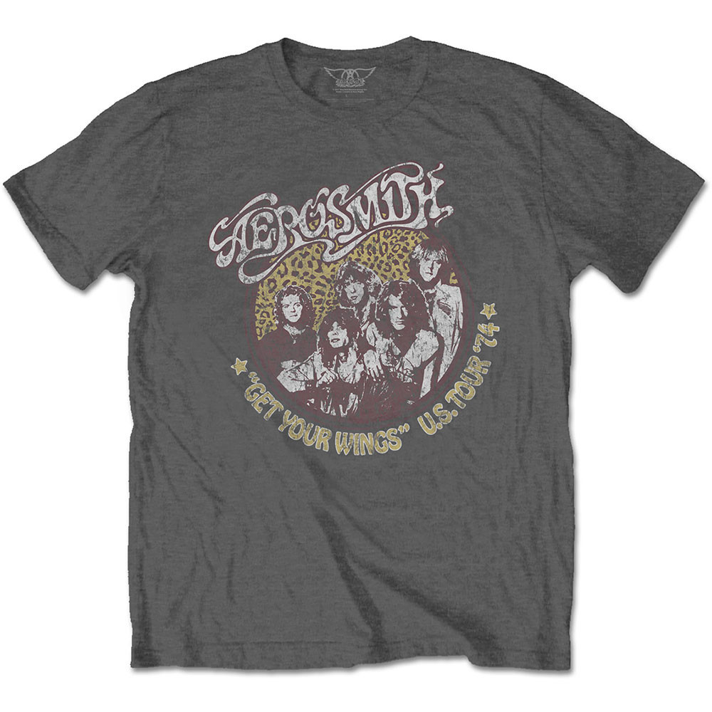 Aerosmith tričko Cheetah Print Šedá S