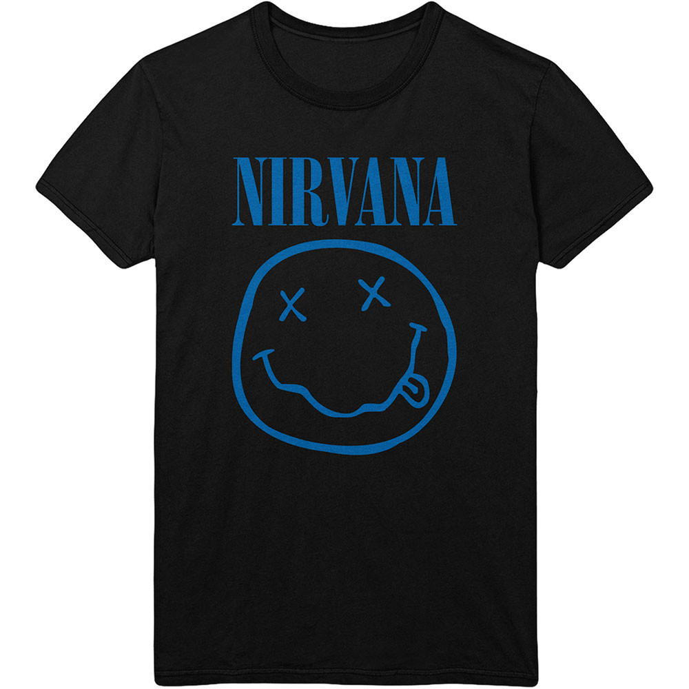 Nirvana tričko Blue Smiley Čierna S