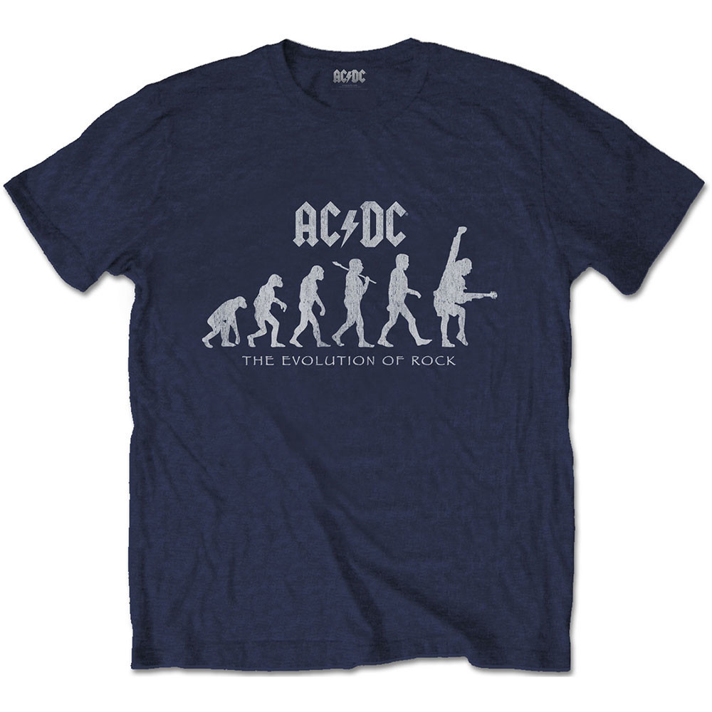 AC/DC tričko Evolution of Rock Modrá L