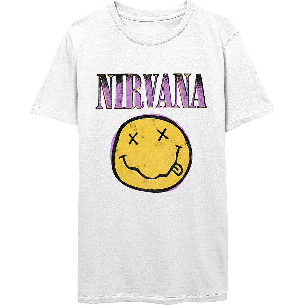 Nirvana tričko Xerox Smiley Pink Biela S