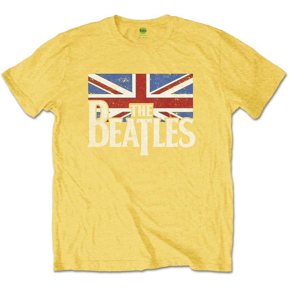 The Beatles tričko Logo & Vintage Flag Žltá 3-4 roky