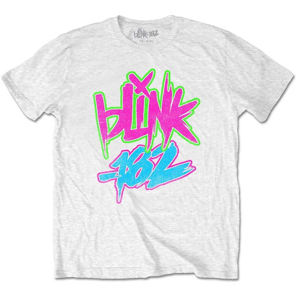 Blink 182 tričko Neon Logo Biela 9-10 rokov