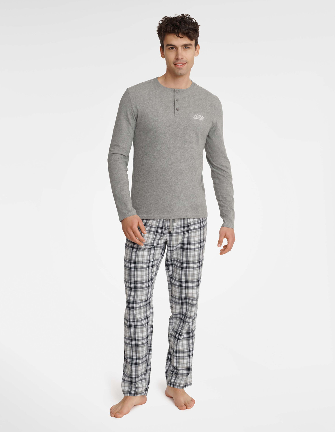 Pyžamo Usher 40946-90X Grey melange - Henderson L