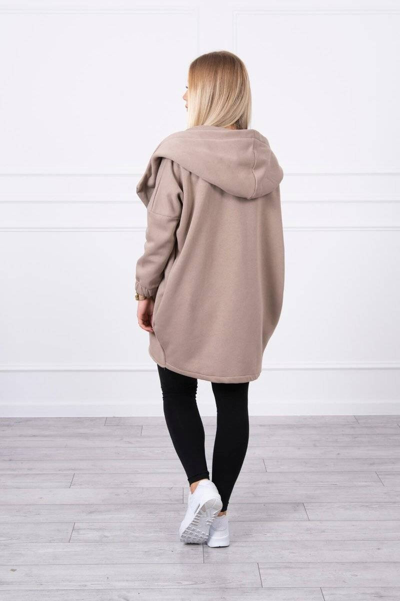 Krátka mikina na zips tmavo béžová UNI