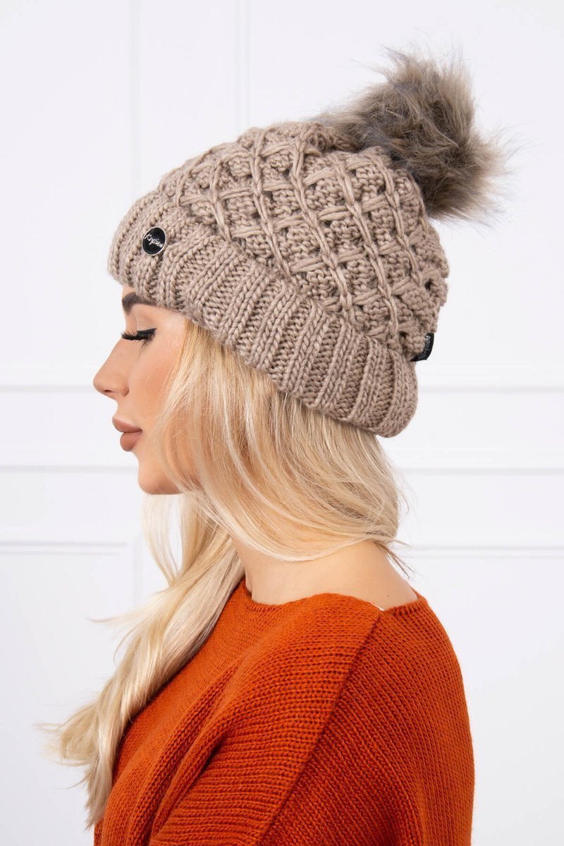 Čiapka K165 tmavo béžová UNI