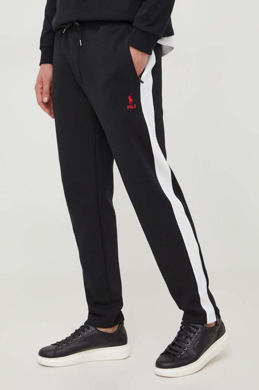 Tepláky Polo Ralph Lauren čierna farba
