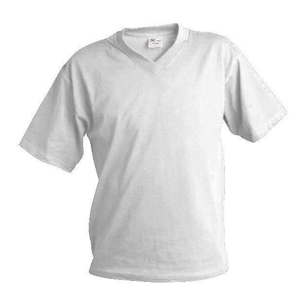 Tričko unisex Xfer 160 s výstrihom do V - biele, XXL