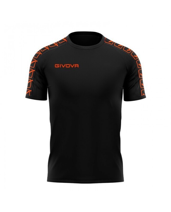 T-SHIRT POLY BAND ARANCIO FLUO/NERO Tg. 2XL
